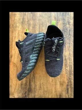 ADIDAS Kaptir 3.0 Unisex Kids Black Lucid Lemon' Athletic Shoes Size 4.5 Boys